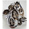 Image 1 : SILVER SMOKEY QUARTZ 2.1CT 2.45G RING (~SIZE 7)