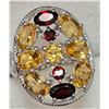 Image 2 : SILVER CITRINE AND GARNET 4.05CT 3.55G RING SIZE 7
