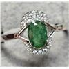 Image 1 : SILVER GENUINE EMERALD (1.25CT) RING (~SIZE 7)