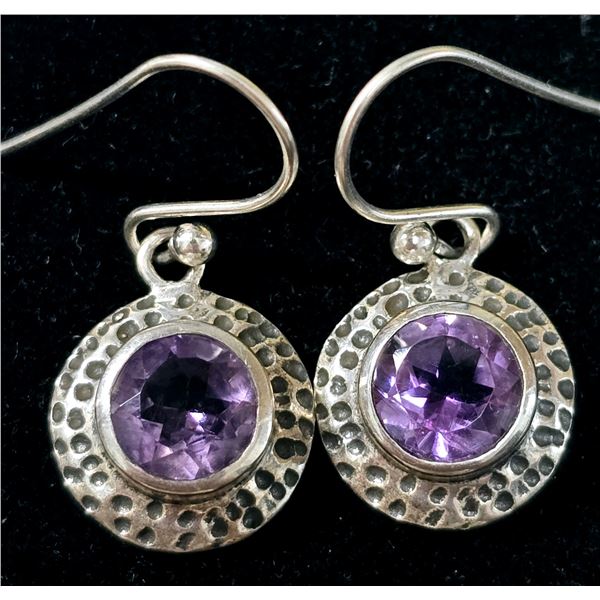 SILVER AMETHYST EARRINGS