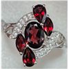 Image 1 : SILVER GARNET CZ 3.5CT RING (~SIZE 9)