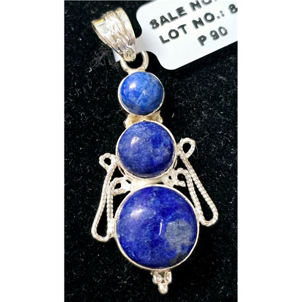 SILVER LAPIS 8.15CT 6.2G PENDANT