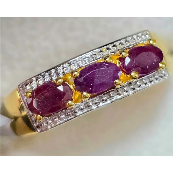 SILVER RUBY 1.15CT 4.5G RING (~SIZE 7)