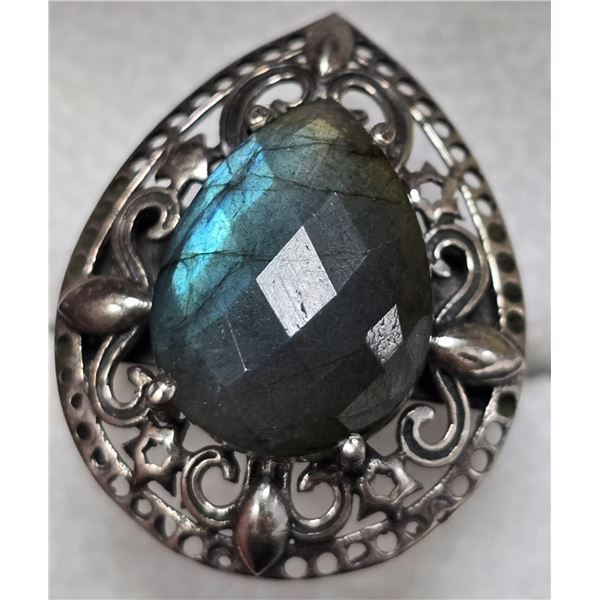 SILVER LABODRITE 7.18G RING (~SIZE 8)