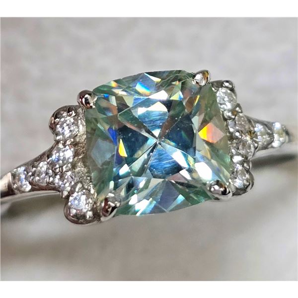 SILVER MOISSANITE 1.2CT RING (~SIZE 7)