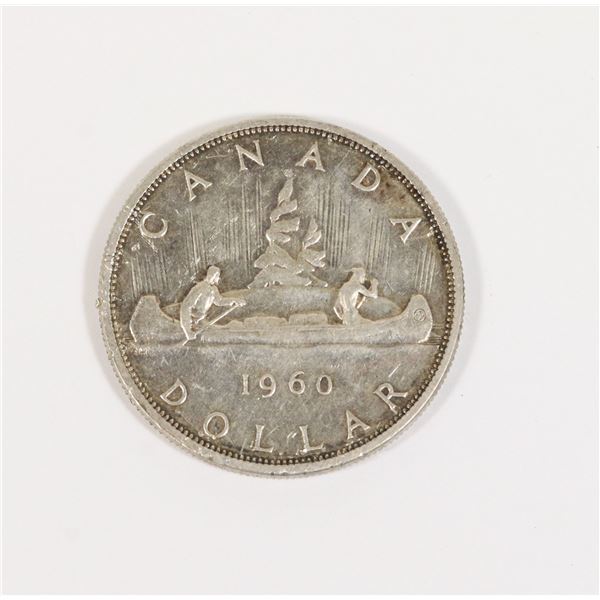 SILVER 23.08G CANADIAN DOLLAR 1960 COIN