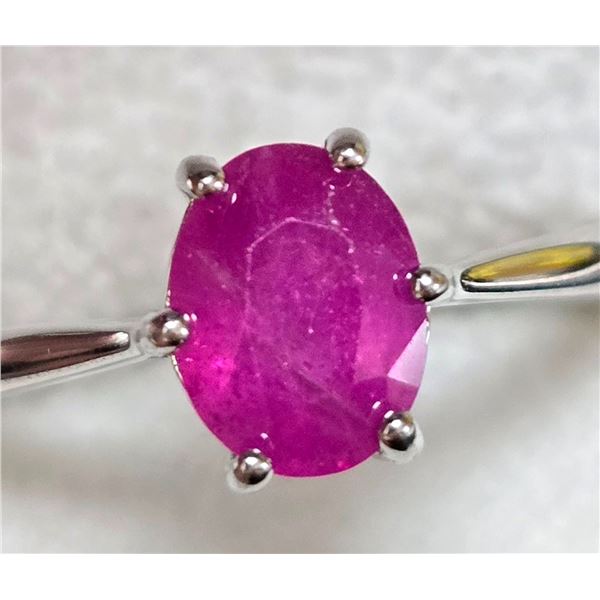 SILVER RUBY 1CT RING (~SIZE 7)