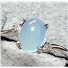 Image 2 : SILVER CHALCEDONY AND DIAMOND 0.02CT RING