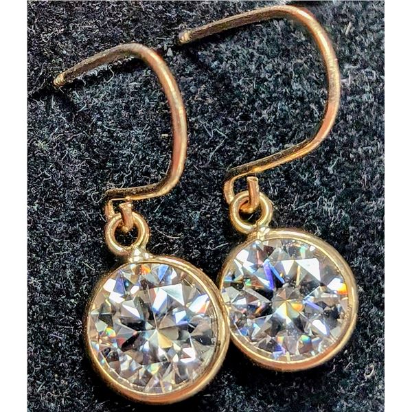 10K YELLOW GOLD MOISSANITE 1.5CT EARRINGS