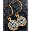 Image 2 : 10K YELLOW GOLD MOISSANITE 1.5CT EARRINGS