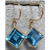 Image 1 : 10K YELLOW GOLD 0.89G BLUE TOPAZ2 2.9CT EARRINGS