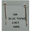 Image 3 : 10K YELLOW GOLD 0.89G BLUE TOPAZ2 2.9CT EARRINGS