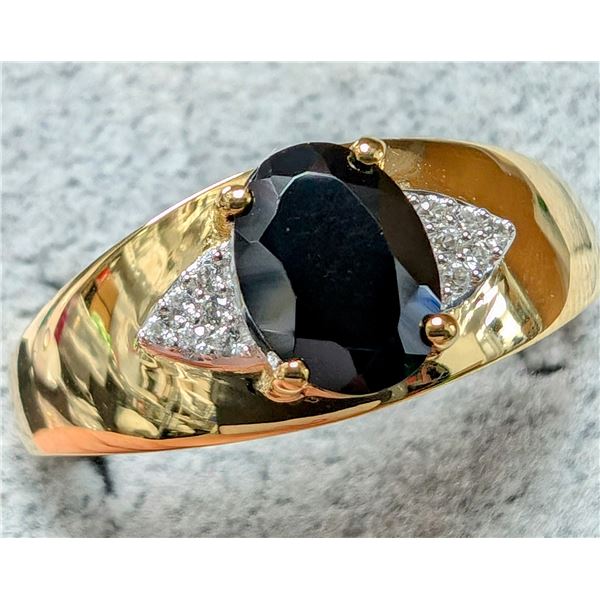 SILVER BLACK ONYX 1.2CT RING