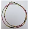 Image 2 : SILVER NATURAL RAINBOW TOURMALINE 12CT 16" NECKLACE