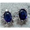 Image 1 : SILVER BLUE SAPPHIRE & CZ EARRINGS