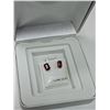Image 4 : SILVER GARNET 1.5CT EARRINGS, MADE IN CANADA