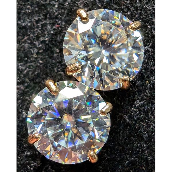 14K YELLOW GOLD 1.11G MOISSANITE 2.9CT EARRINGS