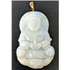 Image 1 : 14K YELLOW GOLD GENUINE JADE PENDANT
