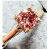 Image 4 : 10K YELLOW GOLD 2.08G LAB PINK DIAMOND 0.5CT RING