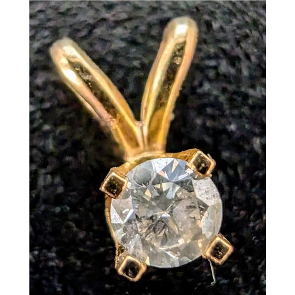 14K YELLOW GOLD 0.2G NATURAL DIAMOND 0.1CT PENDANT