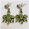 Image 1 : SILVER PERIDOT EARRINGS (~WEIGHT 10.8G)