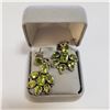 Image 4 : SILVER PERIDOT EARRINGS (~WEIGHT 10.8G)