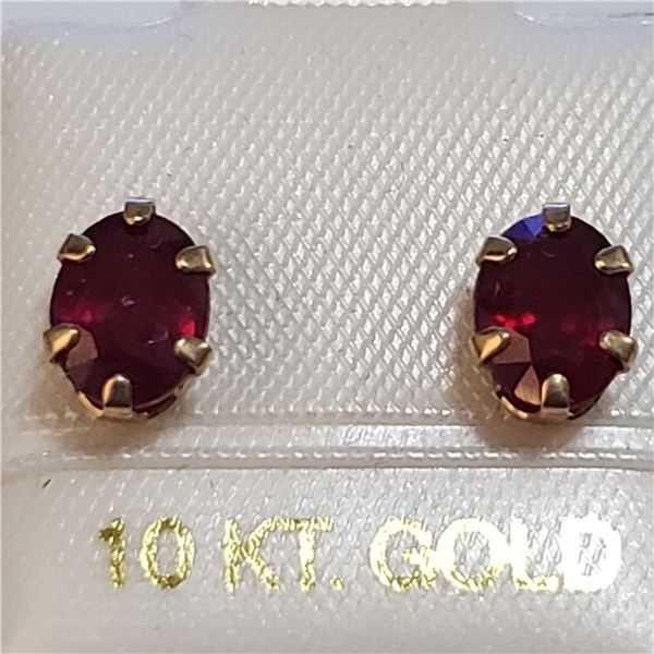 10K YELLOW GOLD RUBY(2.2CT) EARRINGS
