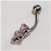 Image 2 : SILVER CUBIC ZIRCONIA BELLY BUTTON