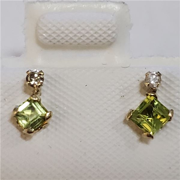 10K YELLOW GOLD PERIDOT(0.4CT) EARRINGS