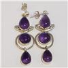 Image 1 : SILVER AMETHYST EARRINGS(~WEIGHT 8.75G)