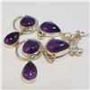 Image 3 : SILVER AMETHYST EARRINGS(~WEIGHT 8.75G)