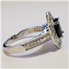Image 2 : SILVER SAPPHIRE CUBIC ZIRCONIA RING (~SIZE 7)