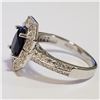 Image 3 : SILVER SAPPHIRE CUBIC ZIRCONIA RING (~SIZE 7)