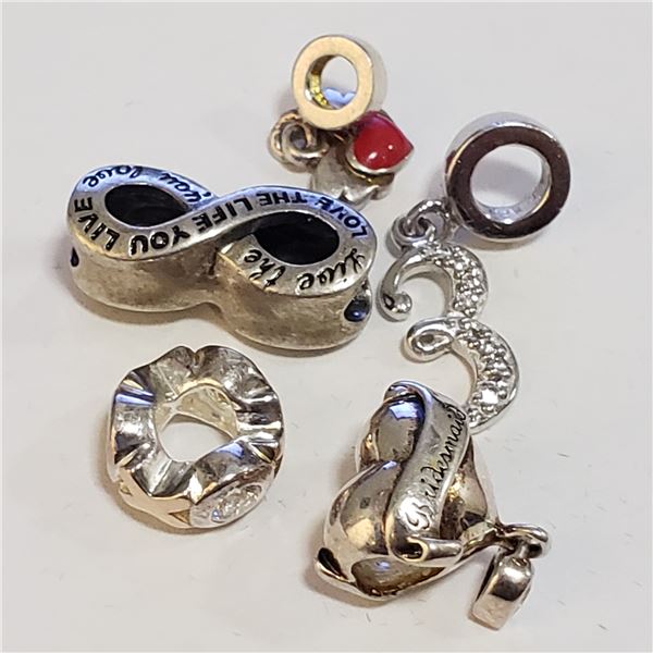 SILVER PACK OF 4 PANDORA BEADS (~WEIGHT 10.5G)