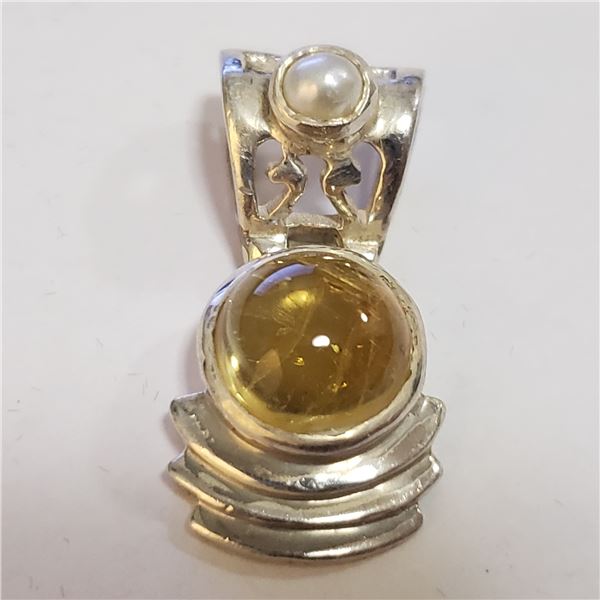 SILVER CITRINE PENDANT(~WEIGHT 4.73G)