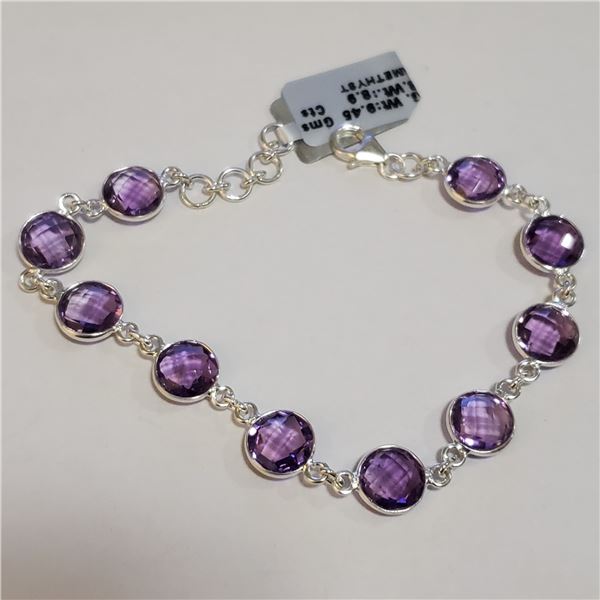 SILVER AMETHYST(8.9CT) BRACELET