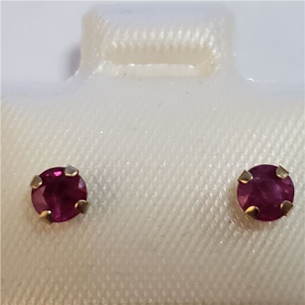 14K YELLOW GOLD RUBY(0.52CT) EARRINGS