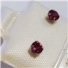 Image 2 : 14K YELLOW GOLD RUBY(0.52CT) EARRINGS