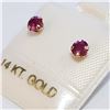 Image 3 : 14K YELLOW GOLD RUBY(0.52CT) EARRINGS