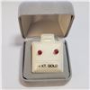Image 4 : 14K YELLOW GOLD RUBY(0.52CT) EARRINGS