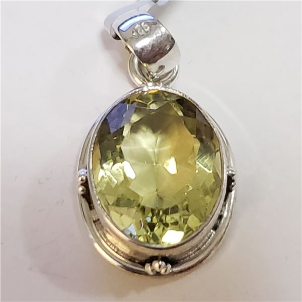 SILVER LEMON QUARTZ(8.9CT) PENDANT(~WEIGHT 5.4G)