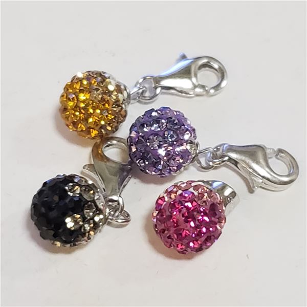 SILVER LOT OF 4 BEADS