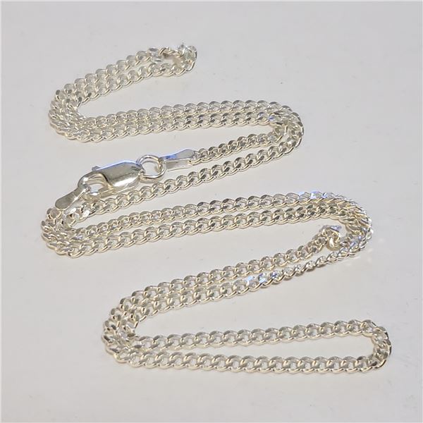 SILVER NECKLACE(~LENGTH 18INCHES) (~WEIGHT 5.15G)