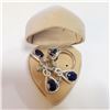 Image 5 : SILVER RHODIUM PLATED SAPPHIRE(6CT) SET