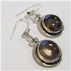 Image 2 : SILVER SMOKEY QUARTZ EARRINGS (~WEIGHT 8.66G)