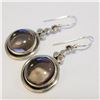 Image 3 : SILVER SMOKEY QUARTZ EARRINGS (~WEIGHT 8.66G)