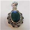 Image 1 : SILVER EMERALD PENDANT(~WEIGHT 4.93G)