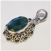 Image 3 : SILVER EMERALD PENDANT(~WEIGHT 4.93G)