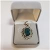 Image 4 : SILVER EMERALD PENDANT(~WEIGHT 4.93G)