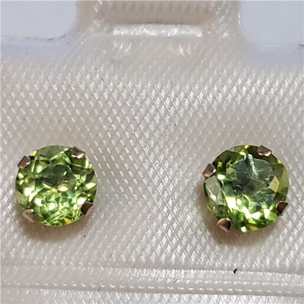 10K YELLOW GOLD PERIDOT(1.2CT) EARRINGS